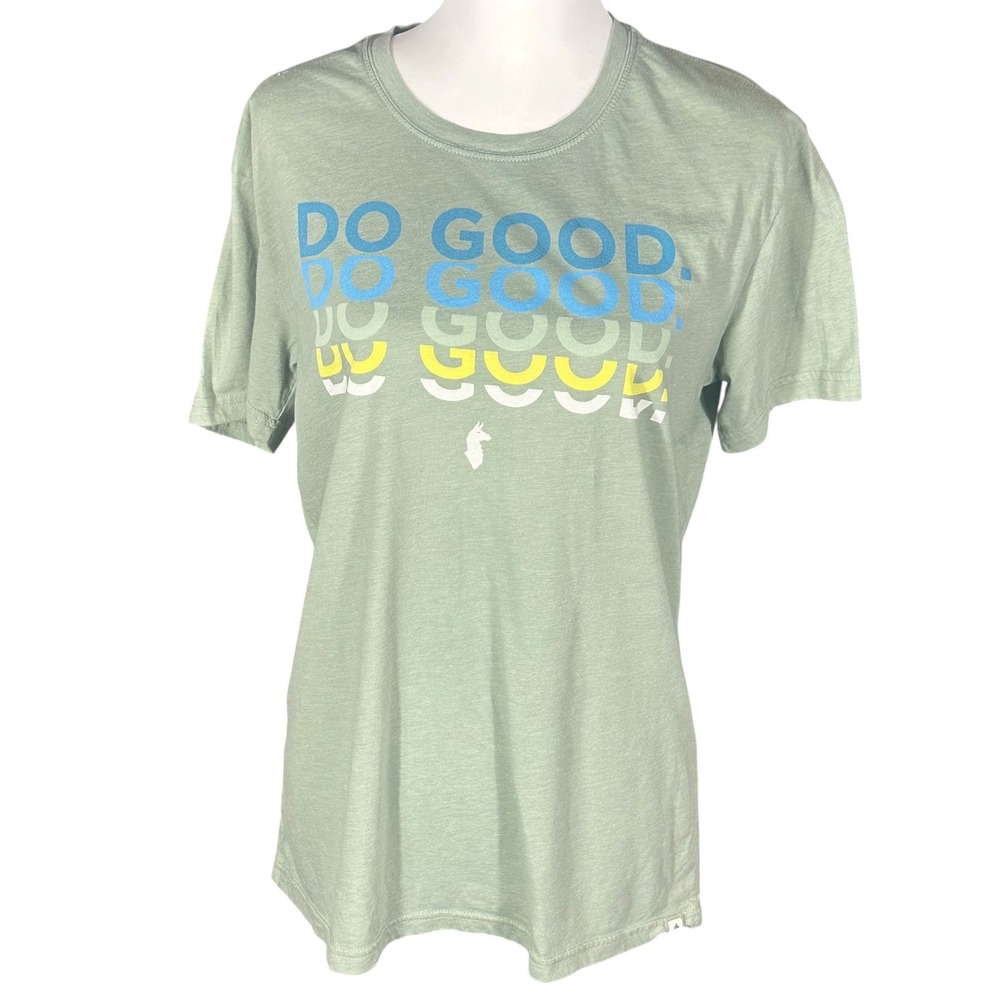 Cotopaxi Do Good Graphic T-Shirt Womens L Sage Green Organic‎ Cotton Blend Tee